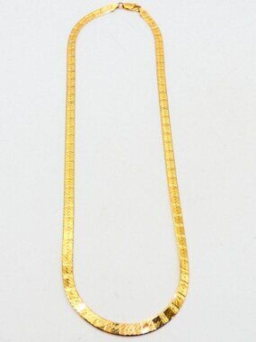 Vintage MBC Italy 925 Sterling Silver Gold Plated Herringbone Chain 20"